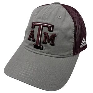 Adidas Texas A&M Aggies Maroon‎ Gray Trucker Hat Cap Adjustable Adult
